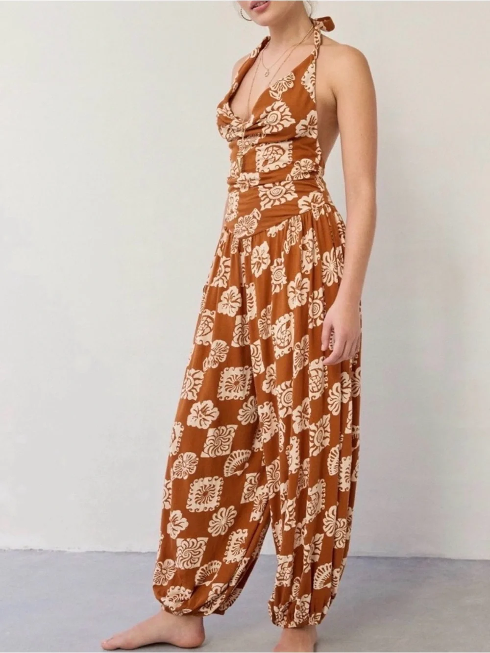 New! Out From Under Seaside cowl neck halter jumpsuit - new in plastic